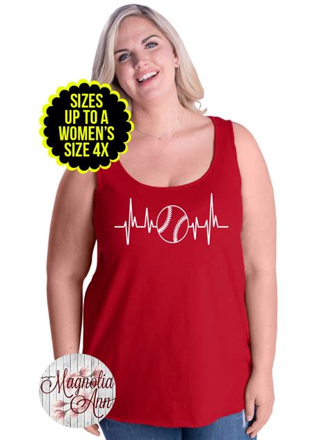 Baseball Heartbeat Womens Tank Top Baseball Shirt Baseball Mom Shirt