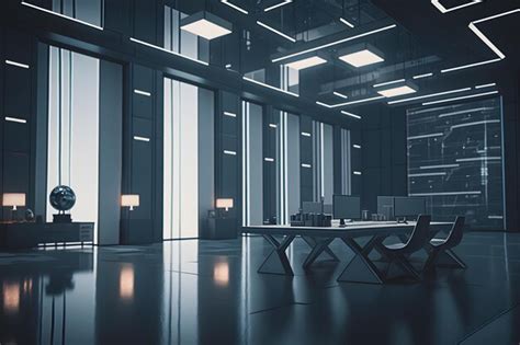 Futuristic Meeting Room Interior Conference Room Coworking Modern