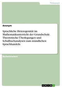 Sprachliche Heterogenit T Im Mathematikunterricht Der Grundschule