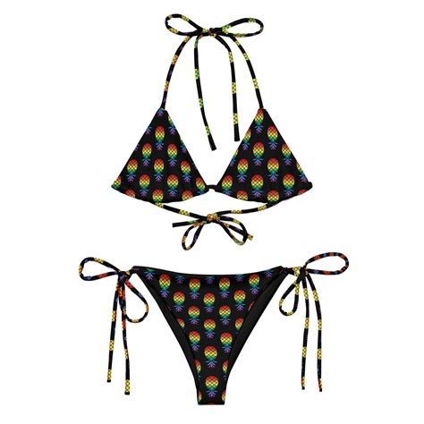 Swinger Bikini Rainbow Lgbtq Upside Down Pineapple Bikini Ourplay