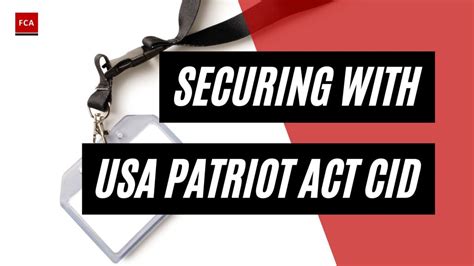 Ensuring Security Understanding The Usa Patriot Act Customer