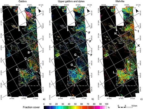 Fraction Covers Maps Of Crustal End Members A Gabbro B Upper