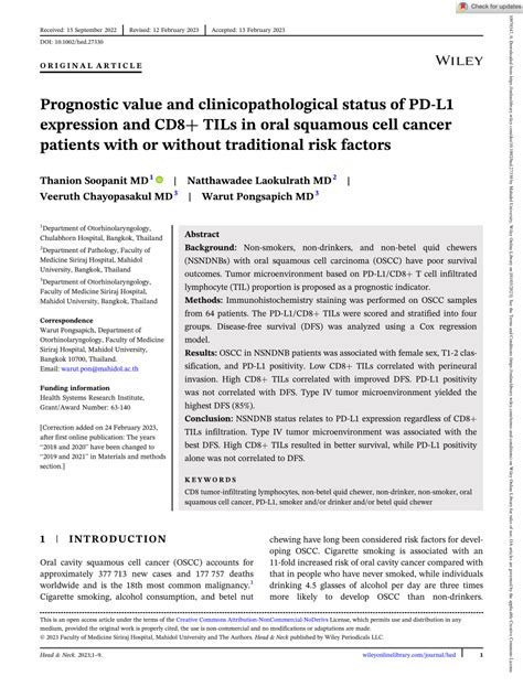 PDF Prognostic Value And Clinicopathological Status Of PDL1