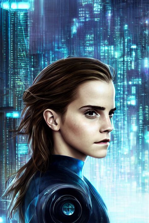 Krea Ai Emma Watson Head And Shoulders Portrait The Back