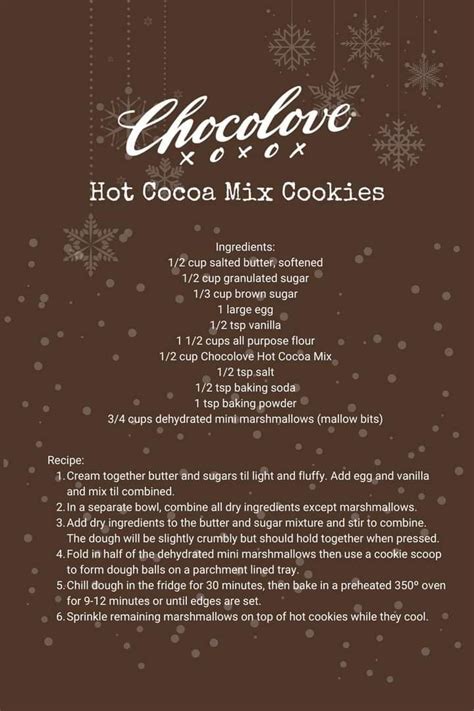 The Recipe For Chocolate Mix Cookies On A Brown Background With