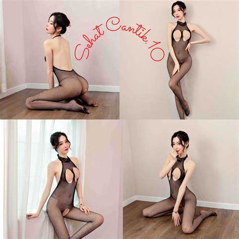 Jual Lingerie Seamless Body Stocking Seksi Model Open Breast Crotch