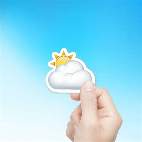 Sun Behind Cloud 🌥️ 2-Inch Die-Cut Emoji Sticker. Printed in the USA. Get yours HERE ...