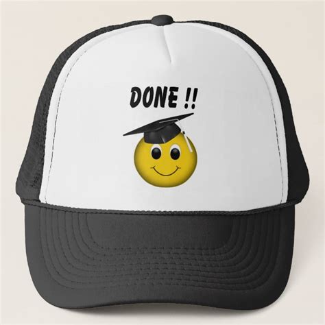 Funny Graduation Emoji "Done" Hat | Zazzle.com