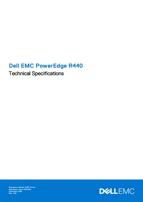 Dell EMC PowerEdge R440 Technical Specifications | Owner's Manual