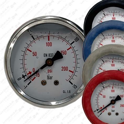 Hydraulik Vakuum Manometer Mm Anschluss Hinten Glycerin Edelstahl