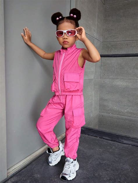 SHEIN Streecool Kids Young Girls' Street Fashion Functional Outdoor Y2K ...