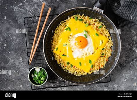 Kujirai Ramen Shin Ramyeon Or Ramyun With Egg Melted Cheese And