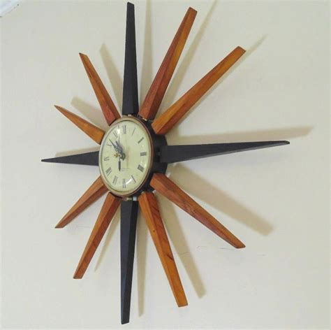 1960s Westclox Starburst Sunburst Clock Wall Clock Sunburst