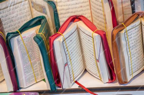 Premium Photo Islamic Holy Book Quran On The Market Shelf