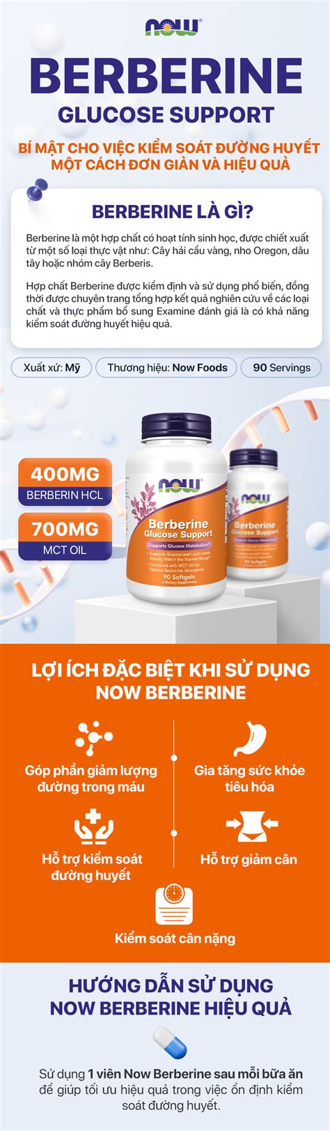 Now Berberine | Tối ưu khả năng kiểm soát đường huyết | Giá Tốt