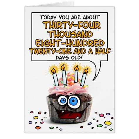 Happy Birthday Cupcake 95 Years Old Card Zazzle