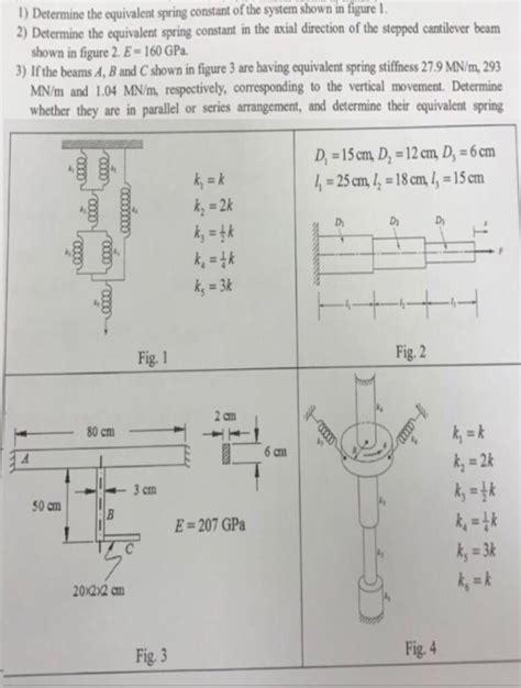 Solved 1 Determine The Equivalent Spring Constant Of The Chegg