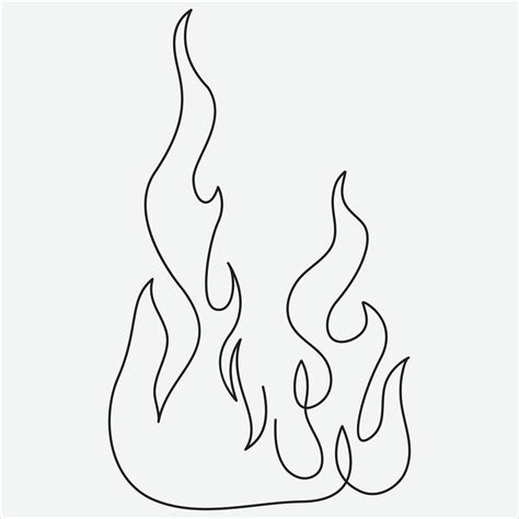 Continuous line hand drawing vector illustration fire art 38450062 ...