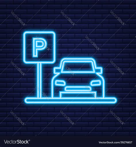 Template With Parking Logo Icon Label Royalty Free Vector