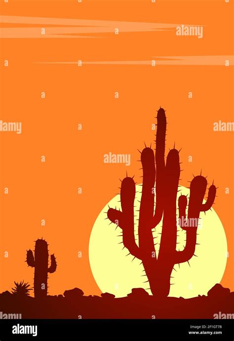 Desert Sunset Stock Vector Images Alamy