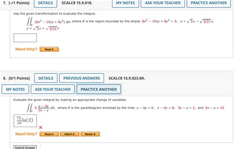 Solved Points Details Scalc My Notes Ask Chegg