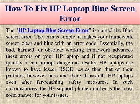 PPT - How To Fix HP Laptop Blue Screen Error PowerPoint Presentation, free download - ID:10460005