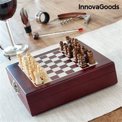 InnovaGoods шахматный винный набор(37 шт