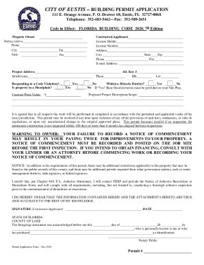 FL Building Permit Application City Of Eustis 2020 2024 Fill And