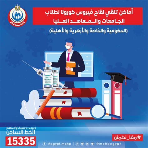 وزارة الصحة والسكان المصرية On Twitter أماكن تلقي لقاح فيروسكورونا لطلاب الجامعات والمعاهد