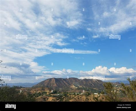 Stunning Los Angeles Sky Over The Mount Lee Hollywood Los Angeles