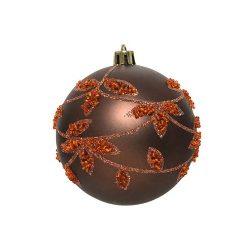 Decoris Shatterproof Bauble With Glitter In Dark Brown