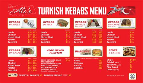 Our Menu – Ali's Turkish Kebabs