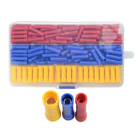 200 PCS Insulated Straight Wire Butt Splice Terminals Electrical Crimp