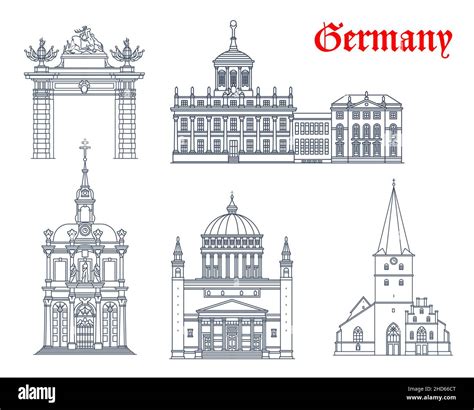 La Arquitectura Alemana Potsdam Y Bonn Viajan Edificios Vectoriales