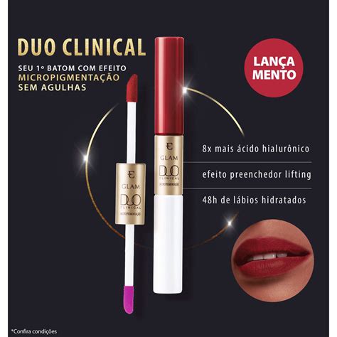 Batom Liquido Glam Duo Clinical Eudora Micropigmentação Cosmeticos da ray