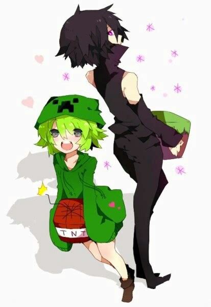 Minecraft Anime Enderman And Creeper Telegraph