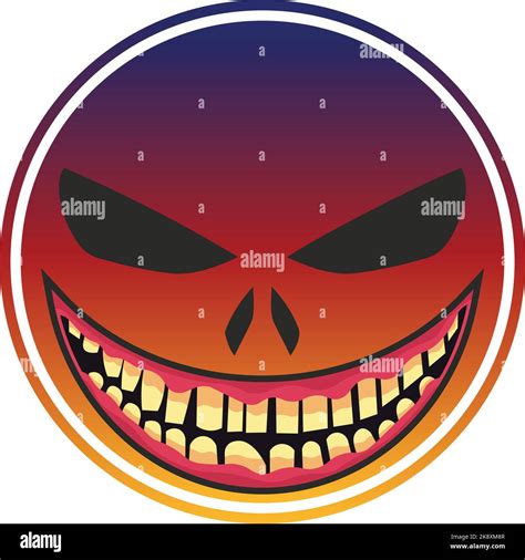 Scary face emoji design illustration. EPS 10, Editable, Vector ...