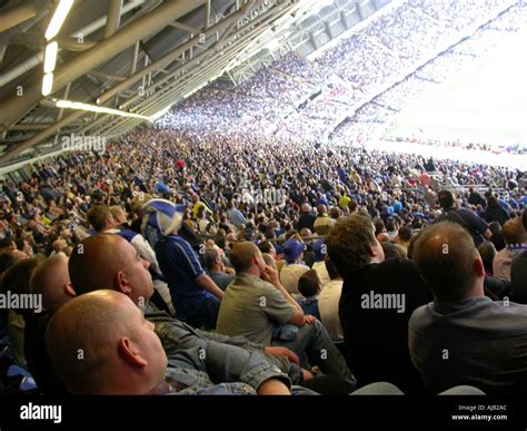 football fans sitting in seats in Millennium stadium Cardiff Stock ...