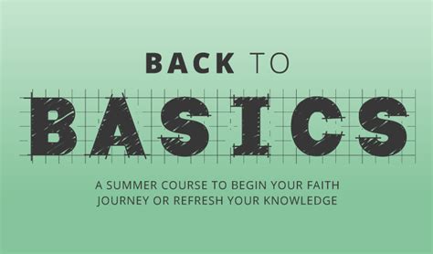 Back to Basics | Adult Faith Formation - Myers Park Presbyterian Church