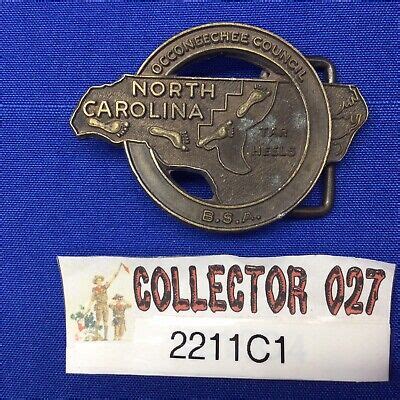 Boy Scout Occoneechee Council North Carolina Tar Heels Bsa Belt Buckle