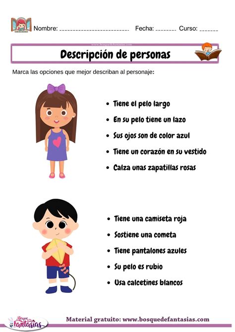 Actividades Y Fichas Sobre Descripci N De Personas Para Primaria