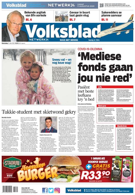 Volksblad July 15 2020 Newspaper Get Your Digital Subscription