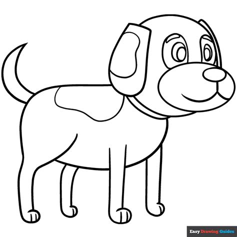 Easy Dog Drawing For Kids Coloring Page Easy Drawing Guides