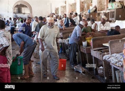 Zanzibar Tanzania Darajani Fish Market Stone Town Stock Photo Alamy