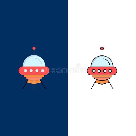 Space Ship Space Ship Rocket Alien Flat Color Icon Vector Stock Vector Illustration Of