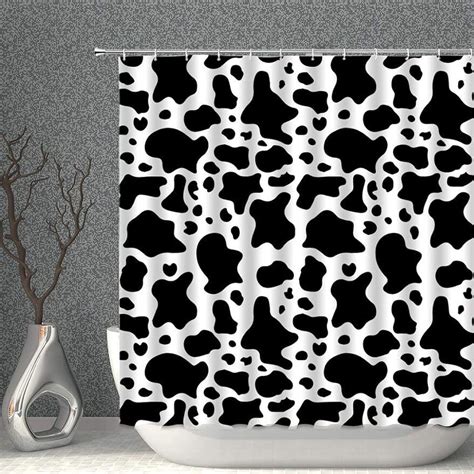 Charming Cow Print Shower Curtain For Rustic Farmhouse Bathroom Decor