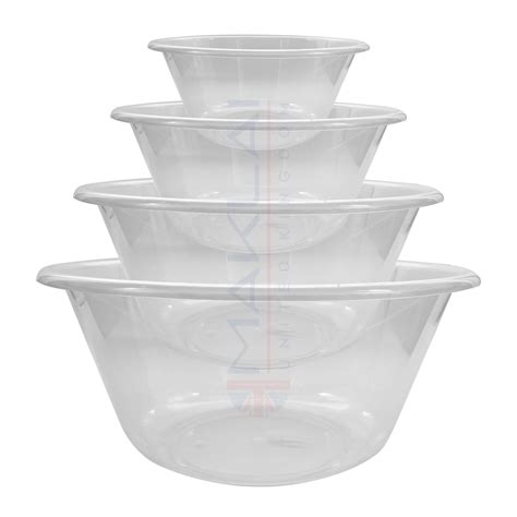 Set of 4 Plastic Mixing Bowls, BPA Free. Microwave, Dishwasher and Fre ...