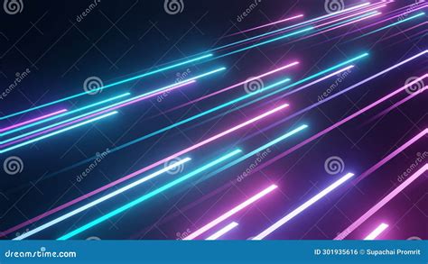 Cycled 3d Animation Abstract Background With Ascending Colorful Neon