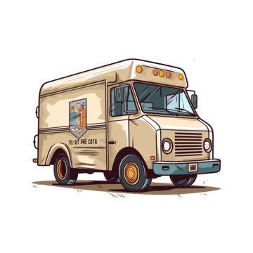 Usps Mail Truck Vector, Sticker Clipart Cartoon Food Truck In A White Background, Sticker ...