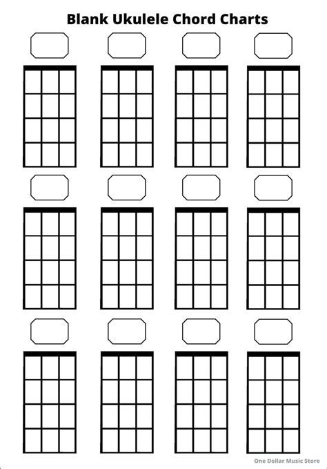 Blank Ukulele Chord Charts for Ukulele Beginners instant Download, Ukulele for Newbie New Year's ...